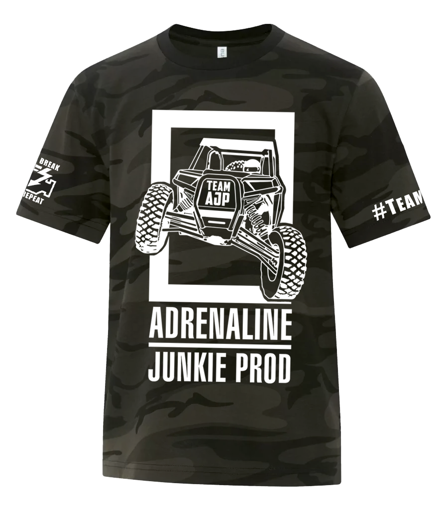 AdrenalineJunkieProd - Camouflage Original Logo T-Shirt - Eat, Sleep, Ride, Repeat