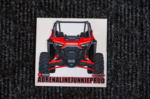 SXS/UTV Vehicle Stickers- Red RZR Pro XP Decal - Front View - AdrenalineJunkieProd