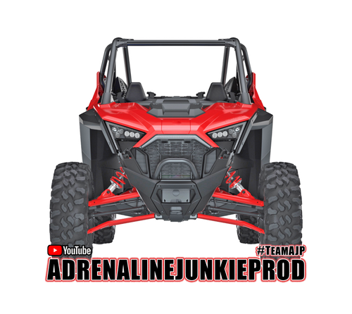 SXS/UTV Vehicle Stickers- Red RZR Pro XP Decal - Front View - AdrenalineJunkieProd