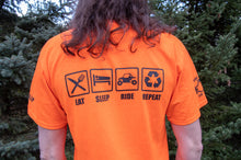 Load image into Gallery viewer, AdrenalineJunkieProd - Original Logo T-Shirt - VARIOUS COLORS - Eat, Sleep, Ride, Repeat - Version 2.0