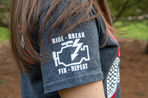 AdrenalineJunkieProd - 2 Tone Original Logo T-Shirt - Eat, Sleep, Ride, Repeat