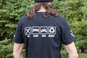 AdrenalineJunkieProd - Mav Logo T-Shirt - Eat, Sleep, Ride, Repeat #TeamAJP - Version 2.0